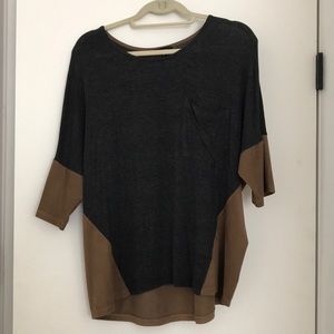 Drew mixed material draped top